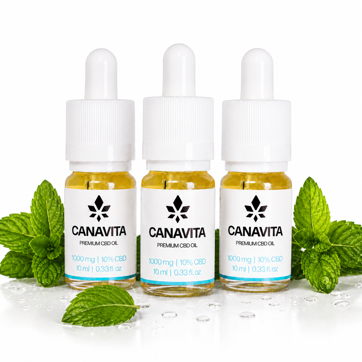 Fullspektrum premium CBD-olje 10% – 3 flasker