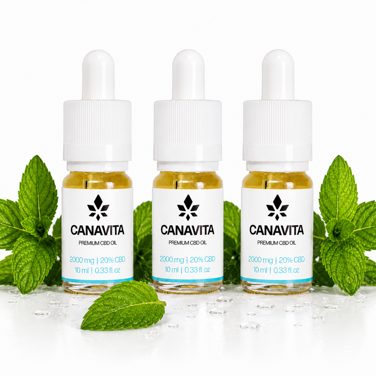Fullspektrum premium CBD-olje 20% – 3 flasker