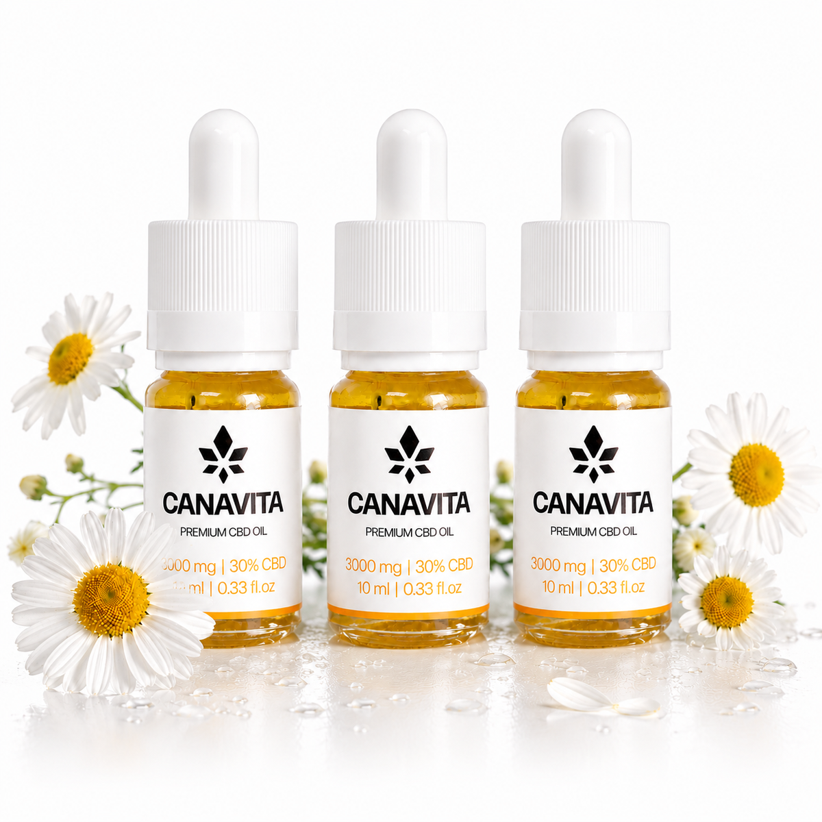 Fullspektrum premium CBD-olje 30 % – 3 flasker
