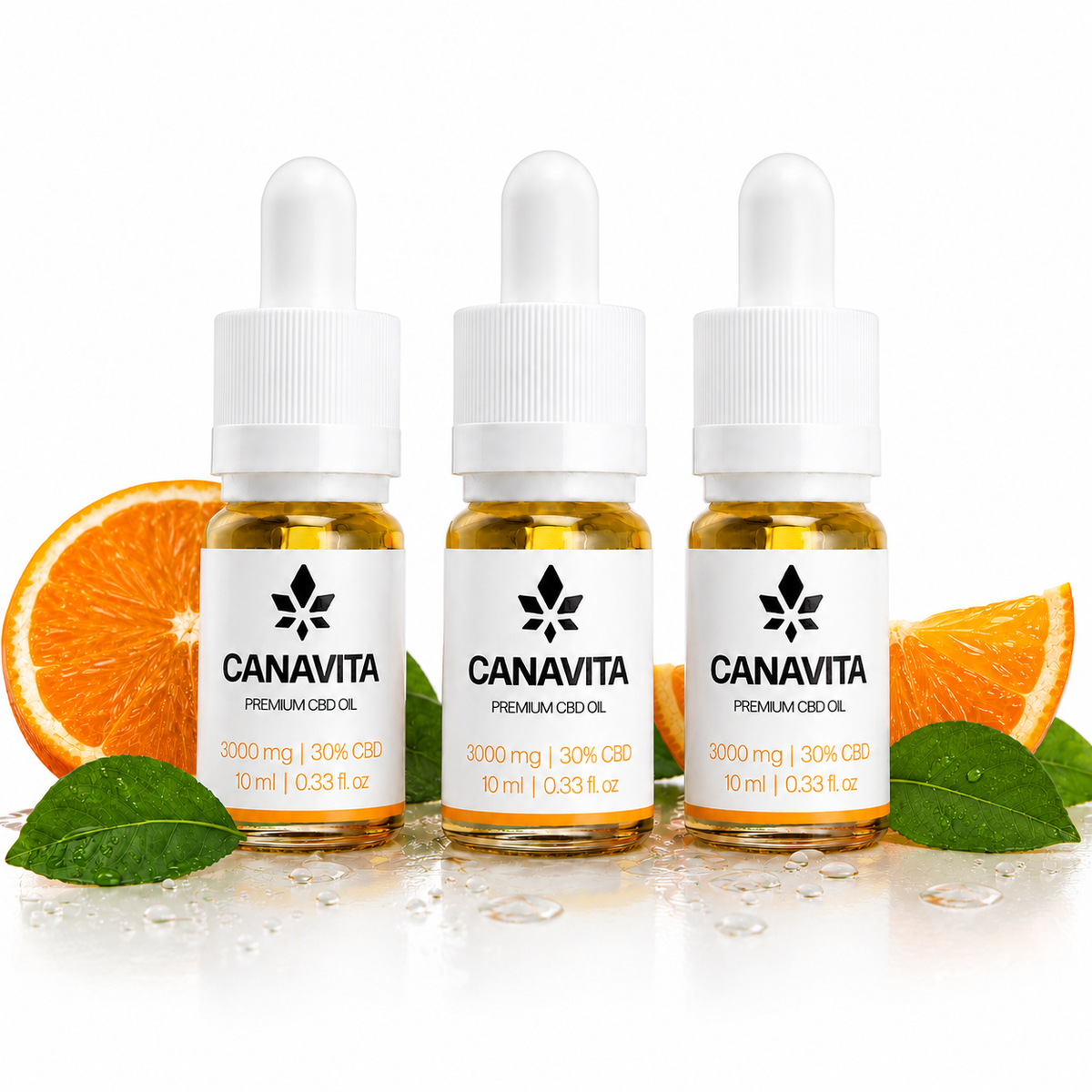 Fullspektrum premium CBD-olje 30 % – 3 flasker