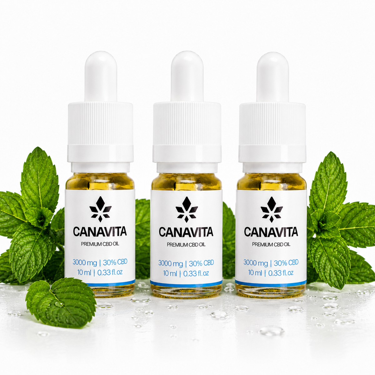 Fullspektrum premium CBD-olje 30 % – 3 flasker