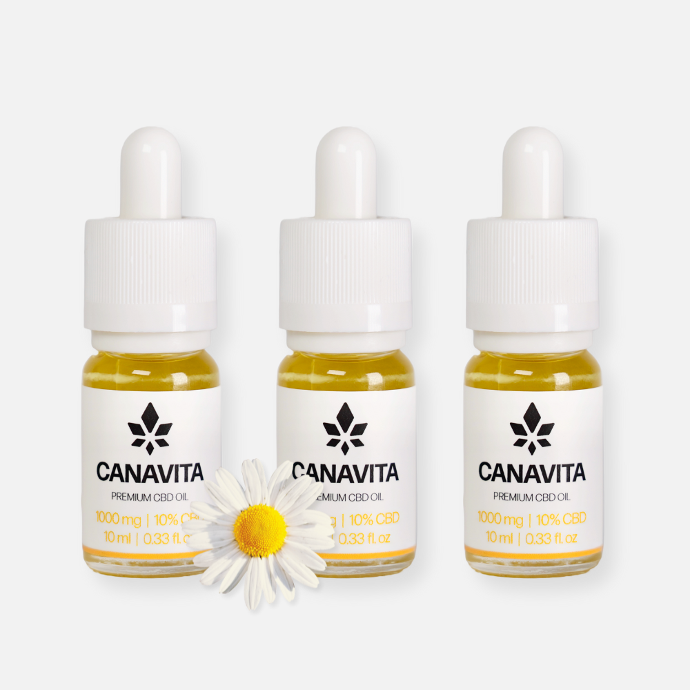 Fullspektrum premium CBD-olje 10% – 3 flasker