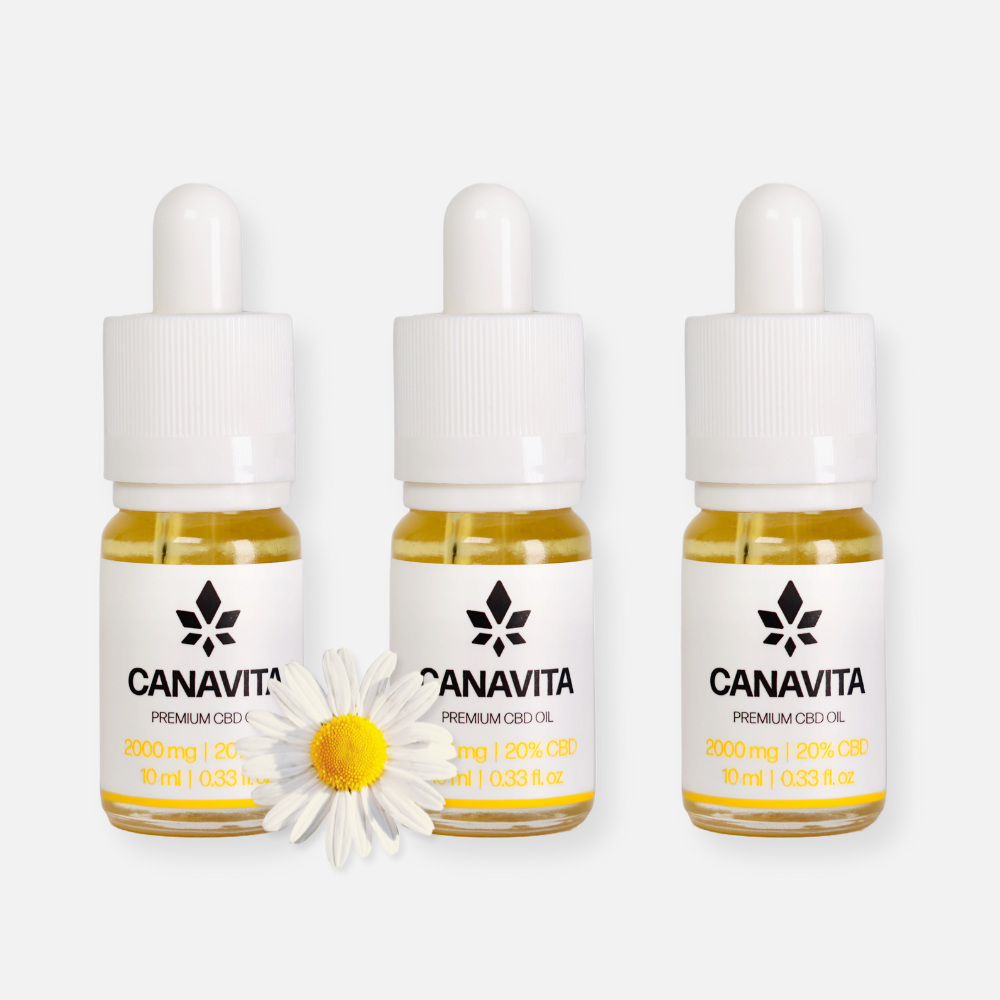 Fullspektrum premium CBD-olje 20% – 3 flasker