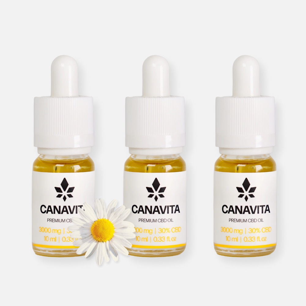 Fullspektrum premium CBD-olje 30 % – 3 flasker