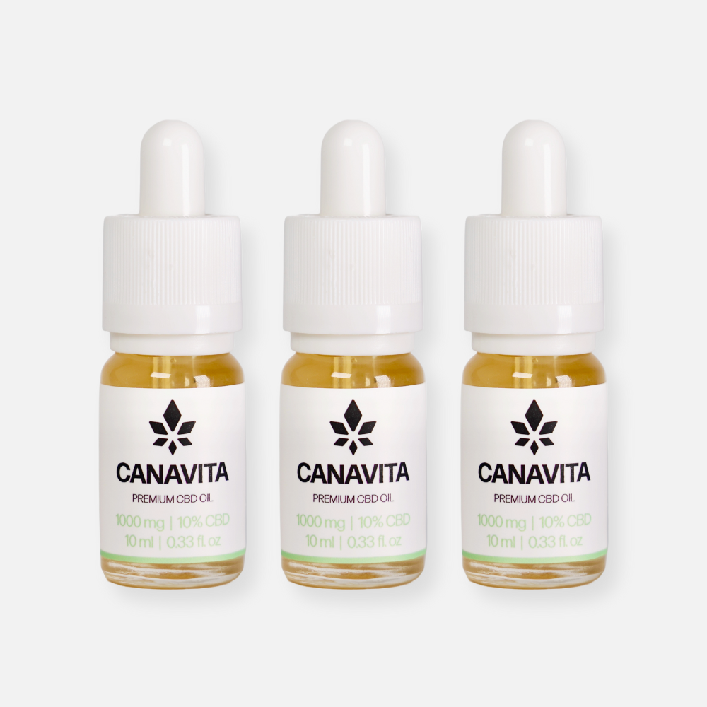 Fullspektrum premium CBD-olje 10% – 3 flasker