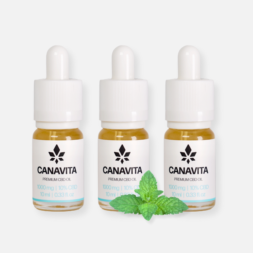 Fullspektrum premium CBD-olje 10% – 3 flasker