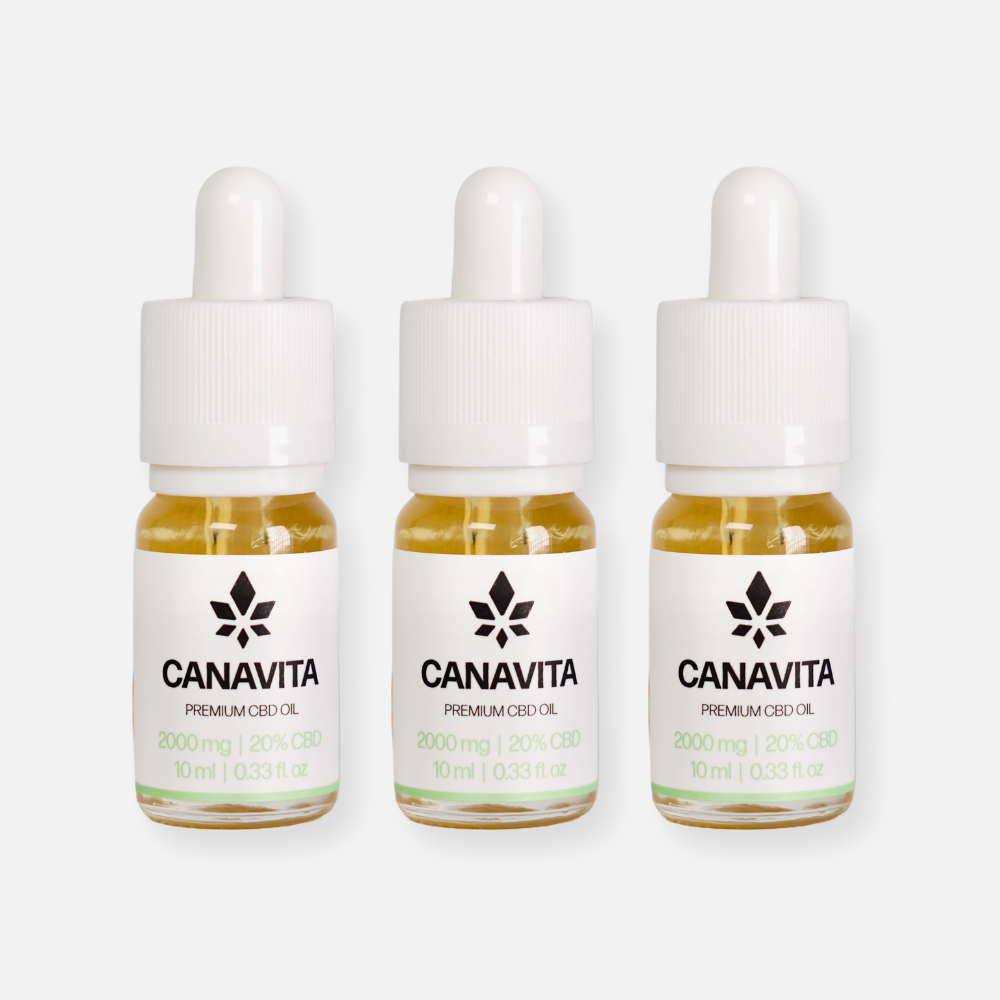 Fullspektrum premium CBD-olje 20% – 3 flasker