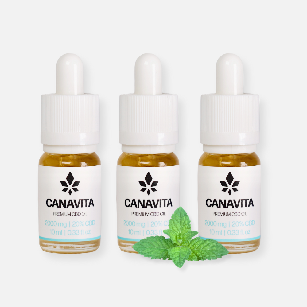 Fullspektrum premium CBD-olje 20% – 3 flasker