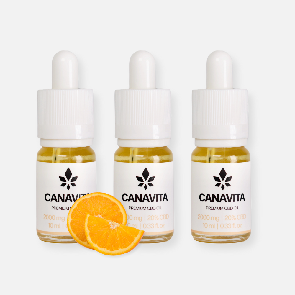 Fullspektrum premium CBD-olje 20% – 3 flasker
