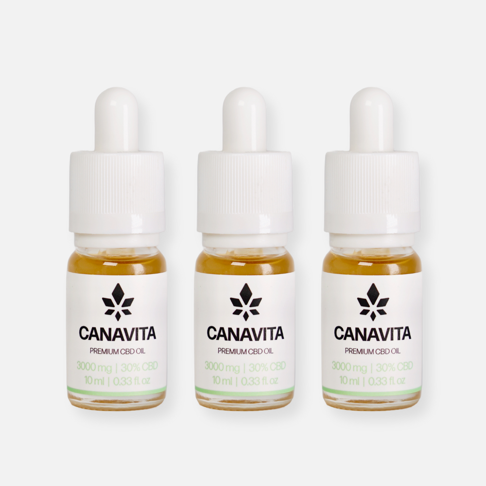 Fullspektrum premium CBD-olje 30 % – 3 flasker